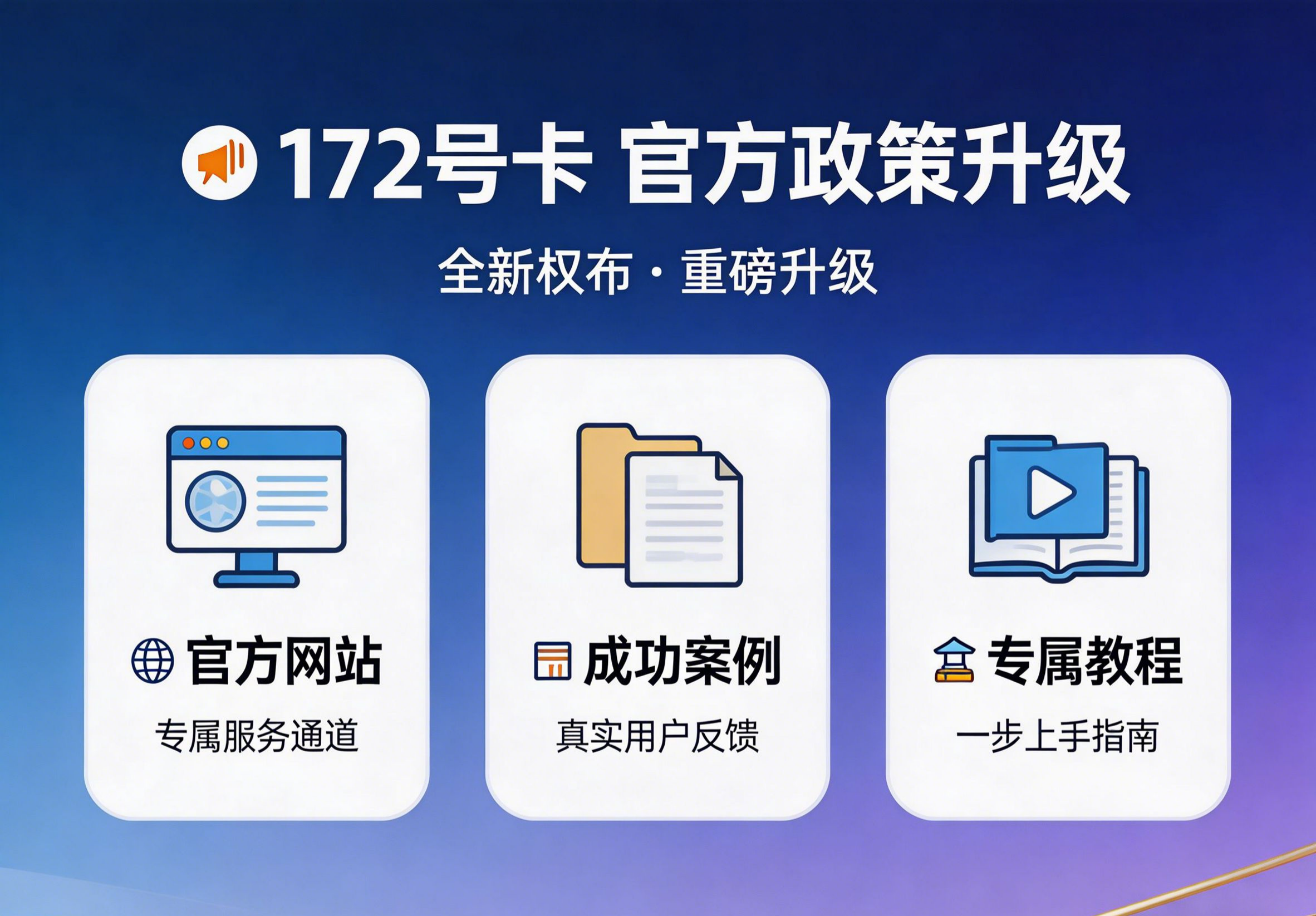 172号卡官方政策升级，免费网站列表、成功案例、教程全面优化